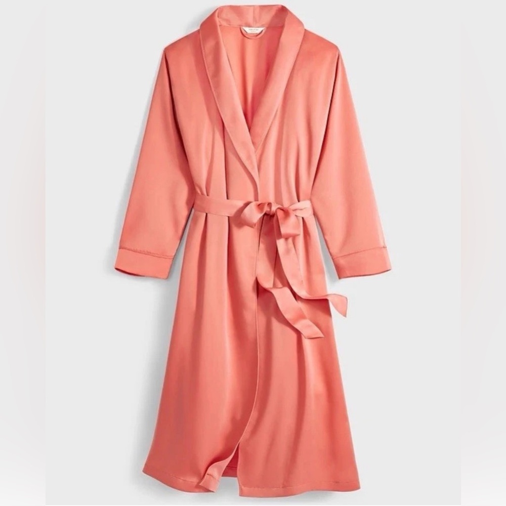State Of Day Women’s Plus Belted Robe in Coral Pink, XXL.R13C